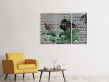 Laden Sie das Bild in den Galerie-Viewer, Leinwandbild 3-teilig Graffiti Gasmaske