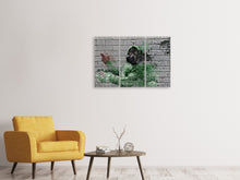 Laden Sie das Bild in den Galerie-Viewer, Leinwandbild 3-teilig Graffiti Gasmaske