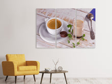 Laden Sie das Bild in den Galerie-Viewer, Leinwandbild 3-teilig Lieblingsgetränk Kaffee