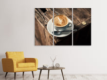 Laden Sie das Bild in den Galerie-Viewer, Leinwandbild 3-teilig Mein Cappuccino