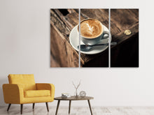 Laden Sie das Bild in den Galerie-Viewer, Leinwandbild 3-teilig Mein Cappuccino