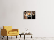 Laden Sie das Bild in den Galerie-Viewer, Leinwandbild 3-teilig Mein Cappuccino