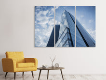 Laden Sie das Bild in den Galerie-Viewer, Leinwandbild 3-teilig Glas Gebäude
