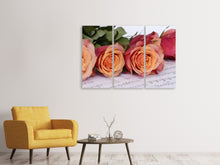 Laden Sie das Bild in den Galerie-Viewer, Leinwandbild 3-teilig Noten der Liebe