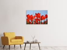 Laden Sie das Bild in den Galerie-Viewer, Leinwandbild 3-teilig Rote Tulpen XL