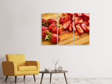 Laden Sie das Bild in den Galerie-Viewer, Leinwandbild 3-teilig Süsse Erdbeeren
