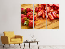 Laden Sie das Bild in den Galerie-Viewer, Leinwandbild 3-teilig Süsse Erdbeeren