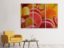 Laden Sie das Bild in den Galerie-Viewer, Leinwandbild 3-teilig Gezuckerte Fruchtgummis