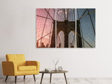 Laden Sie das Bild in den Galerie-Viewer, Leinwandbild 3-teilig Brooklyn Bridge Close up