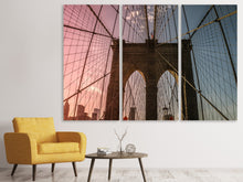Laden Sie das Bild in den Galerie-Viewer, Leinwandbild 3-teilig Brooklyn Bridge Close up