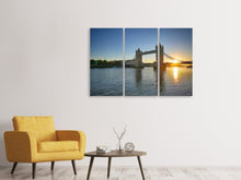 Laden Sie das Bild in den Galerie-Viewer, Leinwandbild 3-teilig Tower Bridge im Sonnenuntergang