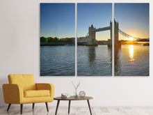Laden Sie das Bild in den Galerie-Viewer, Leinwandbild 3-teilig Tower Bridge im Sonnenuntergang