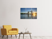 Laden Sie das Bild in den Galerie-Viewer, Leinwandbild 3-teilig Tower Bridge im Sonnenuntergang