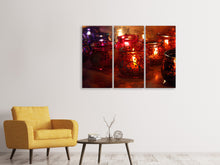 Laden Sie das Bild in den Galerie-Viewer, Leinwandbild 3-teilig Windlichter