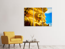 Laden Sie das Bild in den Galerie-Viewer, Leinwandbild 3-teilig Die goldenen Buddhas