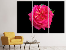 Laden Sie das Bild in den Galerie-Viewer, Leinwandbild 3-teilig Rose in rot XXL