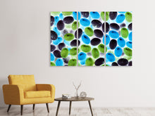 Laden Sie das Bild in den Galerie-Viewer, Leinwandbild 3-teilig Leuchtende Bonbons