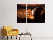 Laden Sie das Bild in den Galerie-Viewer, Leinwandbild 3-teilig Dem Sonnenuntergang entgegen