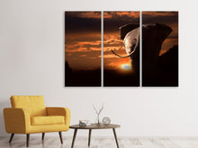 Laden Sie das Bild in den Galerie-Viewer, Leinwandbild 3-teilig Dem Sonnenuntergang entgegen