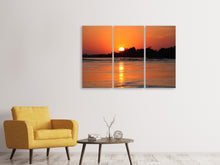 Laden Sie das Bild in den Galerie-Viewer, Leinwandbild 3-teilig Der glühende Sonnenuntergang