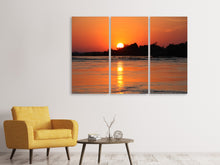 Laden Sie das Bild in den Galerie-Viewer, Leinwandbild 3-teilig Der glühende Sonnenuntergang