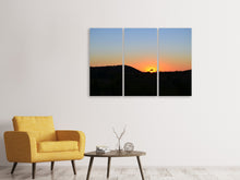 Laden Sie das Bild in den Galerie-Viewer, Leinwandbild 3-teilig Sonnenuntergang in Afrika