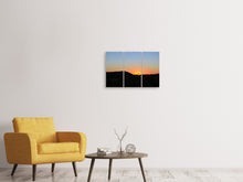 Laden Sie das Bild in den Galerie-Viewer, Leinwandbild 3-teilig Sonnenuntergang in Afrika