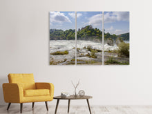 Laden Sie das Bild in den Galerie-Viewer, Leinwandbild 3-teilig Tobender Rheinfall