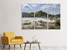 Laden Sie das Bild in den Galerie-Viewer, Leinwandbild 3-teilig Tobender Rheinfall