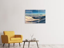 Laden Sie das Bild in den Galerie-Viewer, Leinwandbild 3-teilig Über den Wolken im Schnee