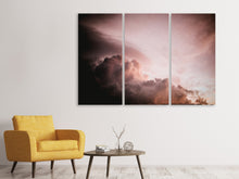 Laden Sie das Bild in den Galerie-Viewer, Leinwandbild 3-teilig Rosa Wolken
