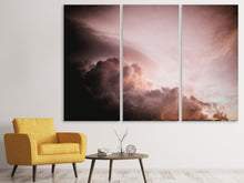 Laden Sie das Bild in den Galerie-Viewer, Leinwandbild 3-teilig Rosa Wolken