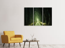 Laden Sie das Bild in den Galerie-Viewer, Leinwandbild 3-teilig Mysteriöser Wald