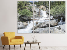 Laden Sie das Bild in den Galerie-Viewer, Leinwandbild 3-teilig Wilder Wasserfall im Wald