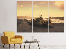 Laden Sie das Bild in den Galerie-Viewer, Leinwandbild 3-teilig Die Fischer und das Meer