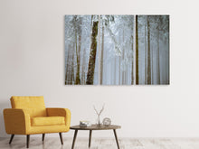 Laden Sie das Bild in den Galerie-Viewer, Leinwandbild 3-teilig Wald im Winter