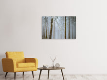 Laden Sie das Bild in den Galerie-Viewer, Leinwandbild 3-teilig Wald im Winter