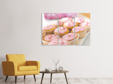 Laden Sie das Bild in den Galerie-Viewer, Leinwandbild 3-teilig Süsse Cupcake