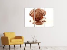 Laden Sie das Bild in den Galerie-Viewer, Leinwandbild 3-teilig Muffin mit Schokolade