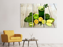 Laden Sie das Bild in den Galerie-Viewer, Leinwandbild 3-teilig Zutaten grüner Smoothie