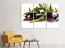 Laden Sie das Bild in den Galerie-Viewer, Leinwandbild 3-teilig Frische Auberginen