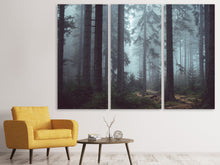 Laden Sie das Bild in den Galerie-Viewer, Leinwandbild 3-teilig Wald im Nebel