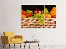 Laden Sie das Bild in den Galerie-Viewer, Leinwandbild 3-teilig XL Obstkorb