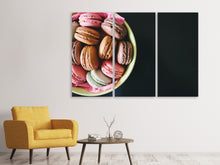 Laden Sie das Bild in den Galerie-Viewer, Leinwandbild 3-teilig Eine Schale Makronen