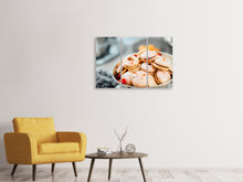 Laden Sie das Bild in den Galerie-Viewer, Leinwandbild 3-teilig Eine Schale Macarons