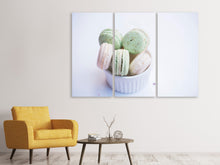 Laden Sie das Bild in den Galerie-Viewer, Leinwandbild 3-teilig Makronen in pastell