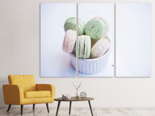 Laden Sie das Bild in den Galerie-Viewer, Leinwandbild 3-teilig Makronen in pastell