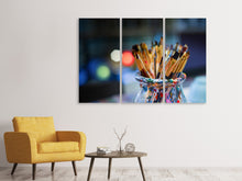 Laden Sie das Bild in den Galerie-Viewer, Leinwandbild 3-teilig Viele Pinsel
