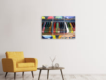 Laden Sie das Bild in den Galerie-Viewer, Leinwandbild 3-teilig Buntes Klavier