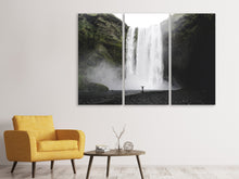 Laden Sie das Bild in den Galerie-Viewer, Leinwandbild 3-teilig Spektakulärer Wasserfall